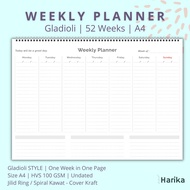 Weekly Planner Undated | A4 | Gladoli