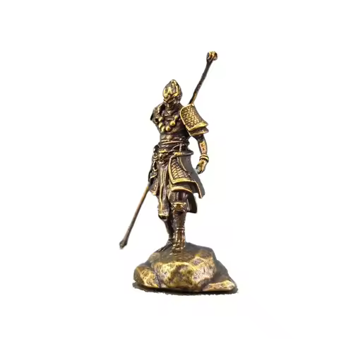 Antique Monkey Sun Wukong Miniature Figurines Craft Mini Golden Cudgel WuKong Statue Model Desk Orna