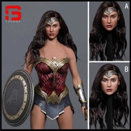 GACTOYS 037 1/6 Wonder Girl Head Sculpt Gal Gadot Planted Hair Head Carving Fit 12'' Femal