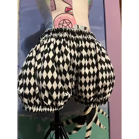 Custom Made Vintage Striped Ouji Vest and Pumpkin Pants Girls Black and White Bloomers Puffy Pants L