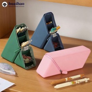 HUAIHAO 1Pcs Silicone Pencil Case Gradient Rectangular Foldable Expandable Vertical Large Capacity V