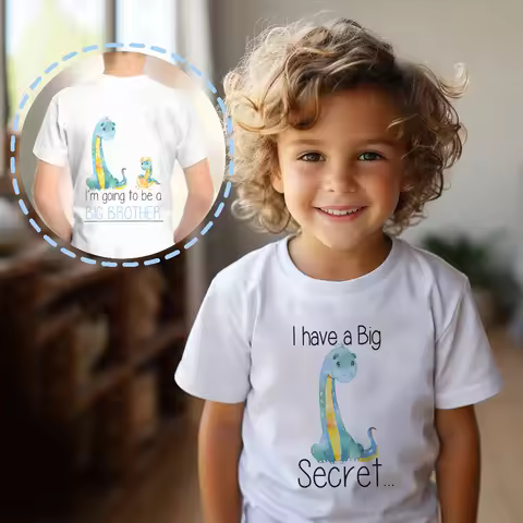 I Have A Big Secret Big Brother Kid T-shirt Sibling Childs Shirts Clothes Baby Shower Sibling Gifts 