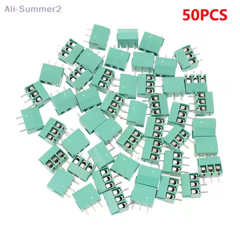 50-piece Set of 3.5mm KF350-2P 3p Plug-in PCB Screw Terminal Blocks, 2 3 Pin, 300v 10A, Spliceable, 