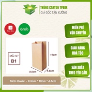 B1 Super Thick kraft Paper Bag Paper Size 9.5 cmx19 cm x 4.5 cm Standard For Food Safety