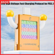 BAIHE DC Power Meter, DC 4.5-50V Type-C Input USB Charger Tester, Fast Bidirectional Detection Multi