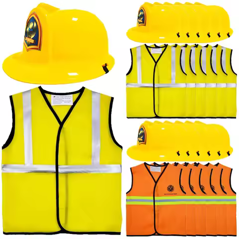 Kids Construction Worker Costumes Construction Vests and Hats for Kids Birthday Party Worker Costume
