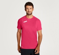 Hoka One One Performance Running Shirt / kaos baju olahraga Lari Running Joging Gym Fitnes - PINK ME
