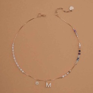 MOONSTONE-INITAL Birthdaystone NECKLACE Lucky Stone Sunstone (Choose INITIAL Letters)