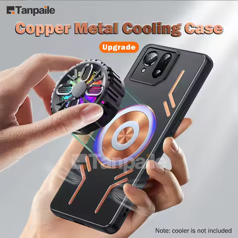 for Asus ROG Phone 9 ROG9 Pro Copper Metal Cooling Case, Shockproof Gaming Bumper Heat Dissipation A