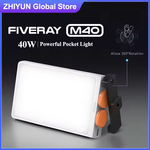 Zhiyun FIVERAY M40 40W Mini LED Video Light 2700K-6200K 14000 LUX Pocket Light for Studio Photograph