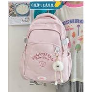 Women's schoolbag with many compartments, standing form, thick quality, waterproof Korean ulzzang fa