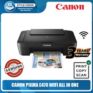 Canon PIXMA Ink Efficient A4 All in one printer E470 (Include Black And Color setup Ink)