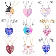 Good Friends Magnetic Necklace Stitching Girlfriends School Gifts Student Friendship Pendant Sweet B