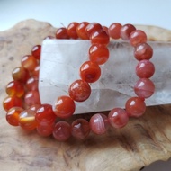 Natural Red agate Bracelet, Pink Red Agate bracelet for