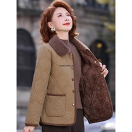 Dajia Elderly Ladies' Loose Fit Winter Coat - Thick Fleece Lining