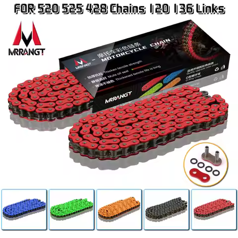 MRRANGT 428-136L 520 525-120L Colorful Oil-Sealed Motorcycle Chain Fit For Kawasaki Suzuki Honda Uni