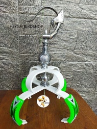 Full Set Cakram/Mahkota Sangkar Burung Murai Lengkap dengan Gantungan Lipat Radja + Pion daun Stainl