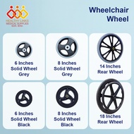 Hospital Wheelchair Solid and Rear Wheel -  6 Inches and 8 Inches (Solid), 14 Inches and 18 Inches (