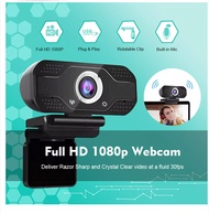 【ถึงใน 3 วัน】Webcam 1080P กล้องคอมพิวเตอpcกล้องคอมพิวเตอร์ กล้องติดคอม pc กล้องเว็บแคมสำหรับต่อคอมพิวเตอร์แล็ปท็อป with webcam stand