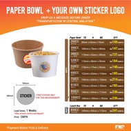 【STICKER / CUSTOMISE】Paper Bowl with Lid (260CC, 390CC, 390CC SHORT, 520CC, 550CC, 690CC, 810CC) _ 1