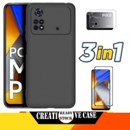 PACKAGE 3 INC1 Case XIAOMI POCO M4 PRO 4G 2022 Ultra Slim Premium