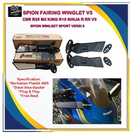 SPION FAIRING WINGLET CBR NINJA VERSION 3 R15 R25 GSX V3 V6 R6 YZF R1 R3 MOTOR SPORT