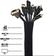 全城最抵現貨/限今日包郵 1m x 3 pcs Cable Management Sleeve, 1-3m Cord Organizer System with Zipper for TV Compu