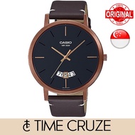 [Time Cruze] Casio MTP-B100 Quartz Analog Brown Leather Black Dial Men Watch MTP-B100RL-1E MTPB100RL