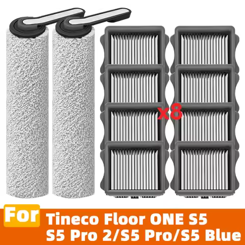 Fit For Tineco Floor ONE S5 / S5 Pro 2 / S5 Pro / S5 Blue Vacuum Parts Roller Mop Cloth HEPA Filter 