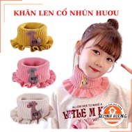 SPRAY WOOL SCARF in tube shape with bow to keep the neck warm for children 2 - 8 years old (Size: 29