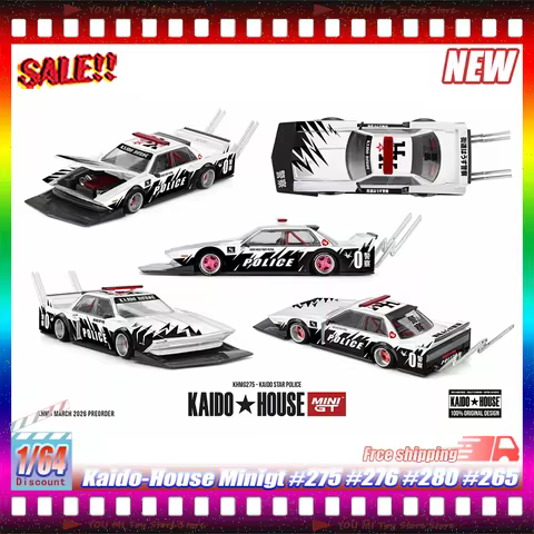 1:64 New Kaido Minigt (Kaido Star Police 275)(Gtr R33 Kaido Cat 276)(Gtr R34 Hks 280)(Honda Civic Ef