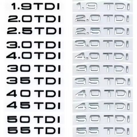 3D Chrome Silver Numbers Letters Q2 Q3 Q4 Q5 Q6 Q7 Q8 TDI TFSI 2.0T Emblem For Audi Q series Car Fen