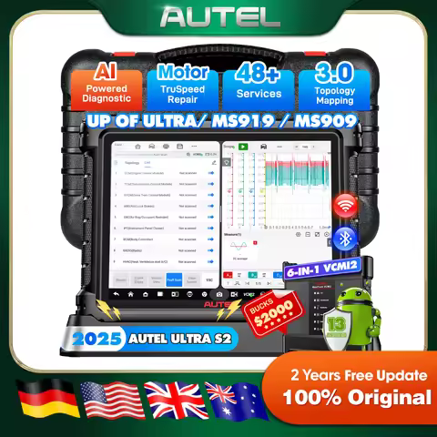 Autel MaxiSys Ultra S2 Scanner, 2025 Top Intelligen Scan Diagnostic with AI 6-in-1 VCMI2 Up of MSUlt