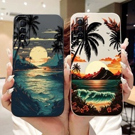 For Vivo Y70s Y70t V2002A New Fashion Dusk Beach Painting Casing Vivo Y 70S 70T 5G Lens Protective S