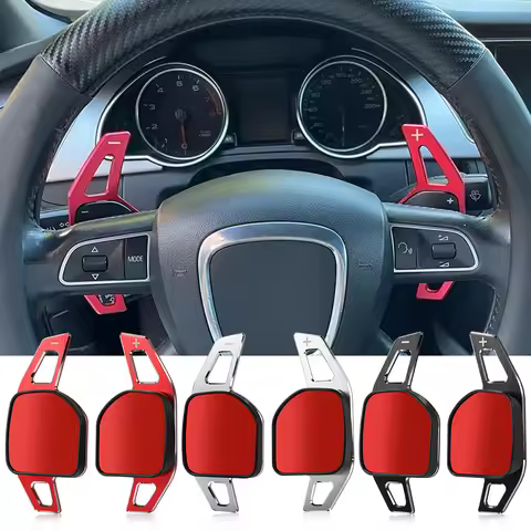 2Pcs Steering Wheel Paddles Extension Shifters For Audi A4 B8 A3 8P S3 A5 A6 S6 C6 Q5 A8 R8 TTS MK2 