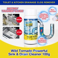 Original Wild Tornado Powerful Sink and Drain Cleaner 100g | Toilet and Kitchen Drainage Clog Remove