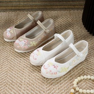 508-02 Rabbit Wedge Heel Anti-slip Cloth Shoes Women Chinese Cheongsam Shoes Tea Artist Ladies Round