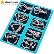DONOVAN Montessori Puzzle Toy, Metal Puzzle 3D Design Wire IQ Games, IQ Games Set of 8 Puzzle Wire I