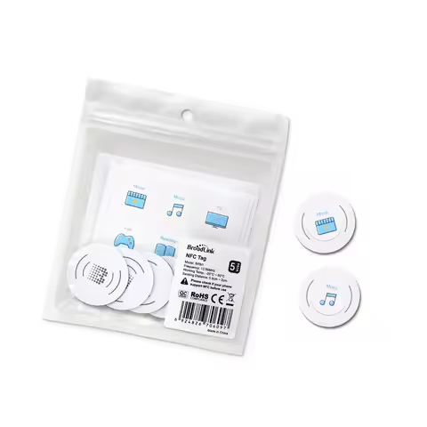 BroadLink NFC Tags NTAG215 Waterproof NFC Tag Sticker, Trigger Home Automation Devices and Scenes