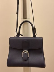 Delvaux Tempete MM Navy Leather Handbag