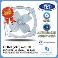 YET GH60 Heavy Duty 24 240V Industrial Exhaust Fan High Quality Die Cast Aluminum Material and 100% 