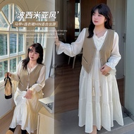 Spring Bohemian Vest Dress Suit - Casual Two-Piece Outfit
