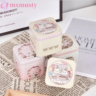 MXMUSTY Tin Box, Cartoon Vintage Cookie Tin, Candy Box Square Portable Bear Rabbit Pattern Biscuit Storgae Box Wedding Gifts