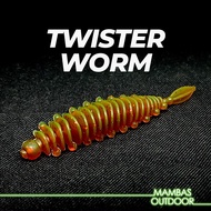 10pcs Twister Worm 5.5cm / 1g Soft Plastic Fishing Lure Baits Casting Floating Umpan Tiruan Siakap T