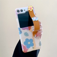 Ốp Lưng Hoa Màu Nước 3D Samsung Galaxy Z Flip 6 / Z Flip 5 / Z Flip 4 Đính Dây Cầm Tay - BUM ST