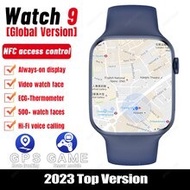 2023 遊戲 NFC 手錶 9 GPS 智能手錶女式健康健身藍牙通話運動智能手錶適用於蘋果手錶男式 PK HK9 PRO MAX