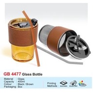 GB4477 Glass Cup with Lid and Straw / Door Gift / Corporate Gift