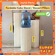 Joyful☁️Fordable Cake Stand Dessert Table Cylinder Dessert Pillars Paper Party