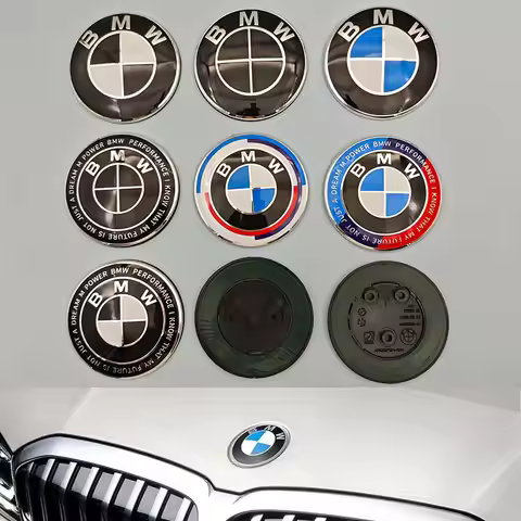 3D ABS 82mm 50th Anniversary Car Front Hood Bonnet Logo Badge Rear Trunk Emblem For BMW F30 F31 F32 