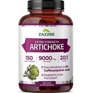 Zazzee Extra Strength Artichoke 20:1 Extract, 5% Caffeoylquinic Acid, Vegan | 150 Capsules, 5 Month 